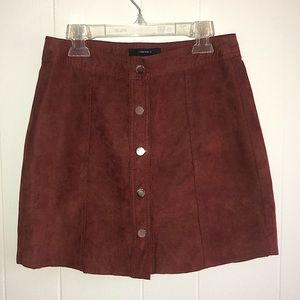 Retro style burnt orange/brown mini skirt